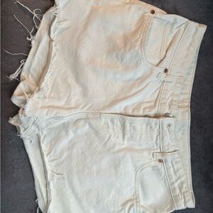 H&M High Waist Cream Shorts